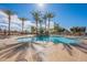 Stunning community pool area with mature palms and sunny skies at 6450 S Windstream Pl, Chandler, AZ 85249