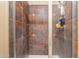 Modern shower with decorative tile surround and built-in shelving at 3086 N Herrala Way, Apache Junction, AZ 85119