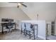 This loft space is versatile with soaring ceilings and wood-look floors at 7675 E Mcdonald Dr # 222, Scottsdale, AZ 85250