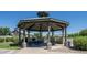 Community gazebo with picnic tables, stone accents, and well-maintained landscaping offering a relaxing outdoor space at 1145 E Silktassel Trl, San Tan Valley, AZ 85143