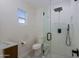 Full bathroom featuring a shower, toilet, vanity, and window at 1215 E Cambridge Ave, Phoenix, AZ 85006