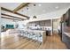 A wide view of the open-concept kitchen featuring a large island with seating at 29348 N Clear Ridge Rd, Rio Verde, AZ 85263