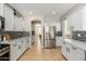 Well-lit kitchen features stainless steel appliances, white cabinetry and sleek backsplash at 3416 E Blue Ridge Pl, Chandler, AZ 85249