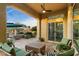 Back patio featuring outdoor seating and clear view of the pool and cabana at 37080 N 109Th Way, Scottsdale, AZ 85262