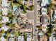 Bird's eye view of a neighborhood featuring houses with pools and landscaped yards at 4702 E Monte Cristo Ave, Phoenix, AZ 85032