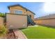 Backyard featuring a patio, a storage shed, and a staircase with access to the second floor at 921 S Val Vista Dr # 59, Mesa, AZ 85204