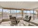 Enclosed patio with four chairs and a table offering a tranquil space for relaxation and entertainment at 9817 W Loma Blanca Dr, Sun City, AZ 85351