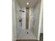 Walk-in shower featuring marble-look tile walls, a niche, and a modern shower head at 10281 W Concordia Dr, Arizona City, AZ 85123