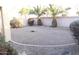 Landscaped backyard area with palm trees and neutral gravel and rocks at 14465 W Winding Trl, Surprise, AZ 85374