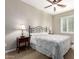 Well lit bedroom featuring neutral paint and a ceiling fan at 21919 N Bradford Dr, Maricopa, AZ 85138