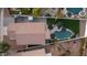 Aerial view of a private pool with a lush green lawn at 2226 E Parkside Ln, Phoenix, AZ 85024