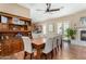 Dining area with a wooden table, seating for six, and built-in hutch at 4217 E Edgemont Ave, Phoenix, AZ 85008