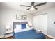 Bright bedroom featuring a ceiling fan, closet, and decor at 5094 N 83Rd St, Scottsdale, AZ 85250