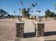 The water fountain is located in the Fountain of the Sun community and it is surrounded by landscaping and benches at 7830 E Park View Dr, Mesa, AZ 85208