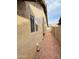 Narrow side yard featuring low-maintenance rock landscaping and the exterior wall with visible windows at 8536 W Rockwood Dr, Peoria, AZ 85382