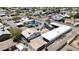 Aerial view of the property showcasing the pool, gazebo, RV parking, and detached garage at 1102 E Brown St, Phoenix, AZ 85020