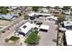 Aerial view of home showcasing desert landscaping, pool, RV parking, and solar panels at 1102 E Brown St, Phoenix, AZ 85020