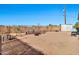 Backyard area featuring a large, open space with potential for various outdoor activities and landscaping projects at 1936 S Mariposa Rd, Apache Junction, AZ 85119