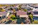 Aerial view of home showing patio with awning, desert landscaping, and outdoor seating area at 21500 N 262Nd Ln, Buckeye, AZ 85396