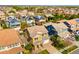 Aerial view of neighborhood homes with solar panels at 3548 E Mesquite St, Gilbert, AZ 85296