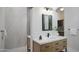 Bathroom featuring a modern vanity, sleek fixtures, and a well-lit mirror, creating a spa-like ambiance at 6038 E Agave Cir, Carefree, AZ 85377