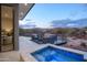 Outdoor living space featuring a pool, spa, and lounge area with scenic views at 6038 E Agave Cir, Carefree, AZ 85377