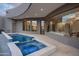 Backyard pool and spa area featuring modern architecture and a picturesque view at 6038 E Agave Cir, Carefree, AZ 85377