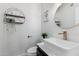 Stylish bathroom features a modern vessel sink, round mirror and decorative shelves at 628 Leisure World --, Mesa, AZ 85206