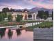 Stunning exterior view of a building with water feature and mountain backdrop at sunset at 11300 N Casa Dega Dr # 1025, Surprise, AZ 85388