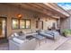 This patio has many sitting options, lights, and a heater at 122 E Loma Vista Dr, Tempe, AZ 85282