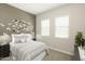 Cozy bedroom featuring neutral tones, decorative airplane accents, and bright natural light from two windows at 15022 W Smoketree Dr, Surprise, AZ 85387