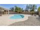 Sparkling pool with mature desert landscaping creating a backyard paradise at 1881 E Erie St, Chandler, AZ 85225