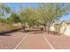 Scenic walking path lined with mature trees and gravel landscape, providing a serene environment at 19242 W Madison St, Buckeye, AZ 85326