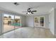 View of the living room through sliding glass door to pool at 8608 E Vernon Ave, Scottsdale, AZ 85257