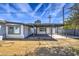 A covered patio extends the living space to the outdoors in this backyard, complete with privacy wall and easy to maintain yard at 901 W Parkway Blvd, Tempe, AZ 85281