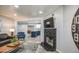 Bright open layout featuring modern fireplace and views into the contemporary kitchen at 901 W Parkway Blvd, Tempe, AZ 85281