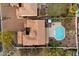 Aerial view of a home with pool, jacuzzi, and outdoor living space at 10829 N 11Th Pl, Phoenix, AZ 85020