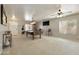 Spacious game room with a pool table, carpet flooring, and access to the outdoors at 3423 E Superior Rd, San Tan Valley, AZ 85143