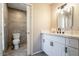 Modern bathroom featuring stylish vanity and a toilet in a separate room at 4026 W Saint John Rd, Glendale, AZ 85308