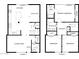 Detailed two-story floor plan showcasing layout of the bedrooms, bathrooms, kitchen and living spaces at 7720 E Heatherbrae Ave # 13, Scottsdale, AZ 85251