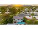 An elevated perspective showing a home with a backyard pool, situated in a verdant neighborhood at 7721 N Via De La Montana --, Scottsdale, AZ 85258