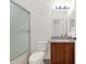 This bathroom is equipped with modern fixtures and granite countertops at 10758 E Peralta Canyon Dr, Gold Canyon, AZ 85118