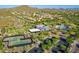 Aerial view of community buildings and a splash pad area, with neighborhood and mountain views at 28735 N 21St Ave, Phoenix, AZ 85085