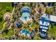 Bird's eye view of a community park featuring a pool, splash pad, playground, and walking trails at 28735 N 21St Ave, Phoenix, AZ 85085