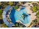 Aerial view of a community splash pad with slides and seating at 28735 N 21St Ave, Phoenix, AZ 85085