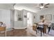 Bright dining area with a modern farmhouse table and easy access to the kitchen at 850 E Vaughn Ave, Gilbert, AZ 85234