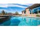 Backyard pool area with mountain views, a pool, and outdoor seating at 8612 S 30 Th Way, Phoenix, AZ 85042