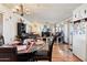 Bright dining area with a view to the inviting living room and adjacent kitchen at 7807 E Main St # Aa-8, Mesa, AZ 85207