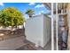Exterior of home with a shed and tree at 7807 E Main St # Aa-8, Mesa, AZ 85207