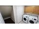 Laundry room featuring modern washer and dryer and storage at 846 W Straford Ave, Gilbert, AZ 85233